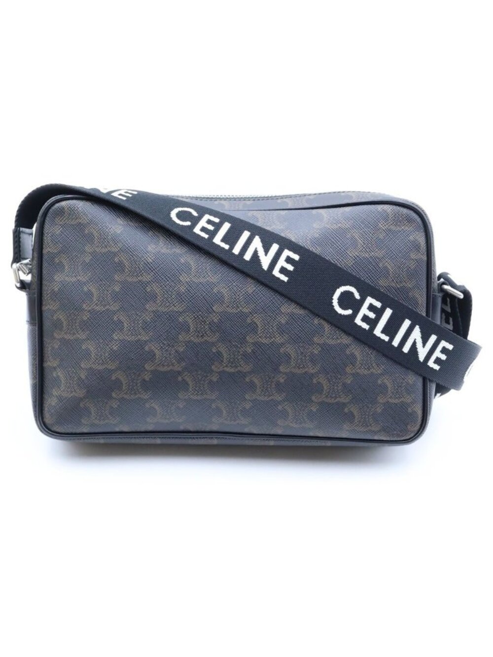 Celine Triomphe Leather Messenger Bag Brown